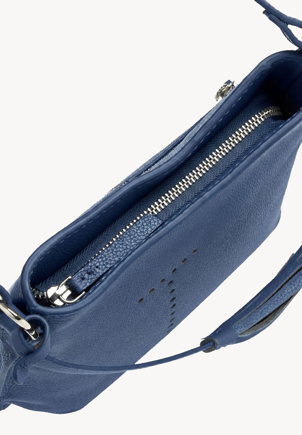 Mini Celia Leather Blue Jean