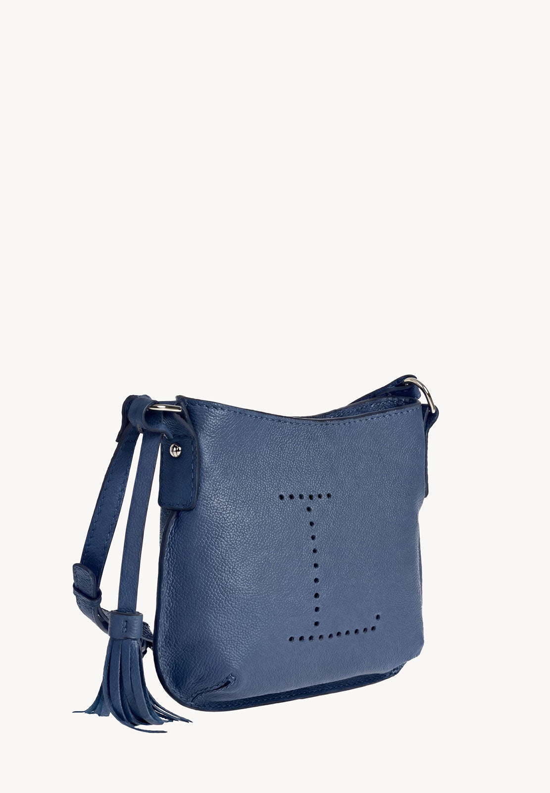 Mini Celia Leather Blue Jean