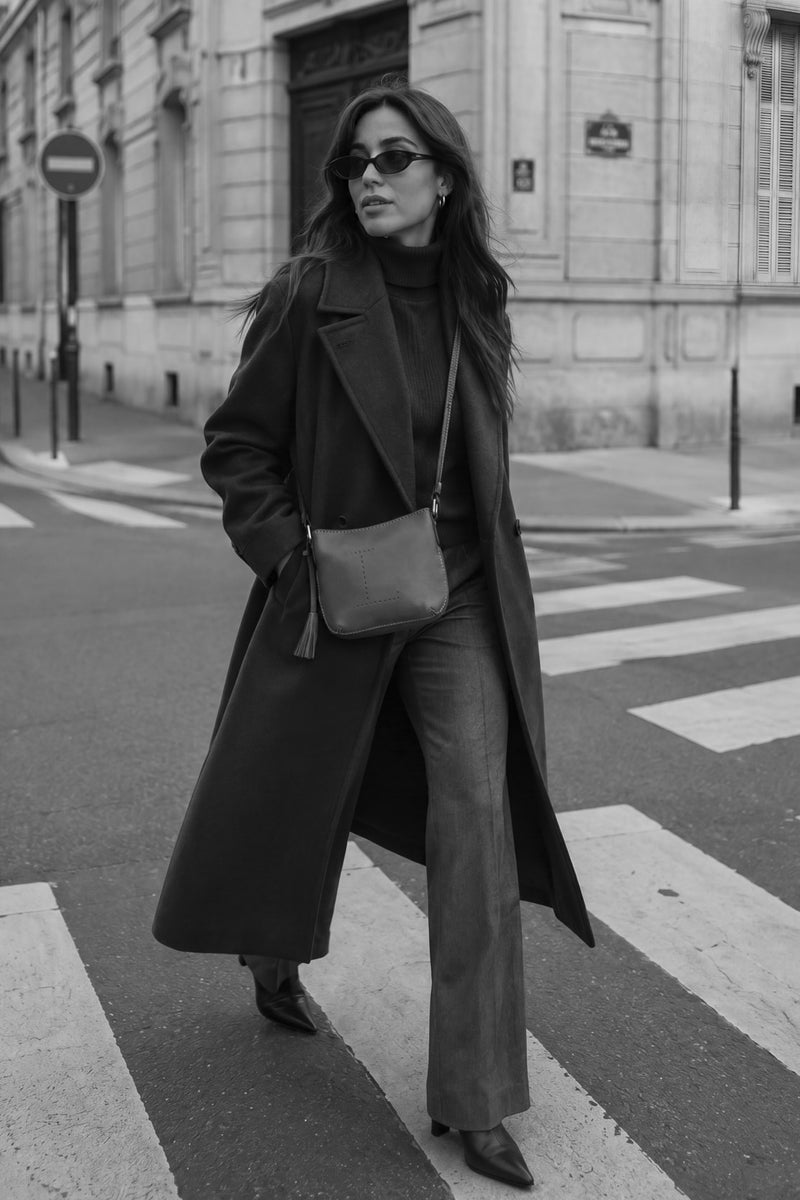 MINI CELIA - Petit sac besace en cuir grainé