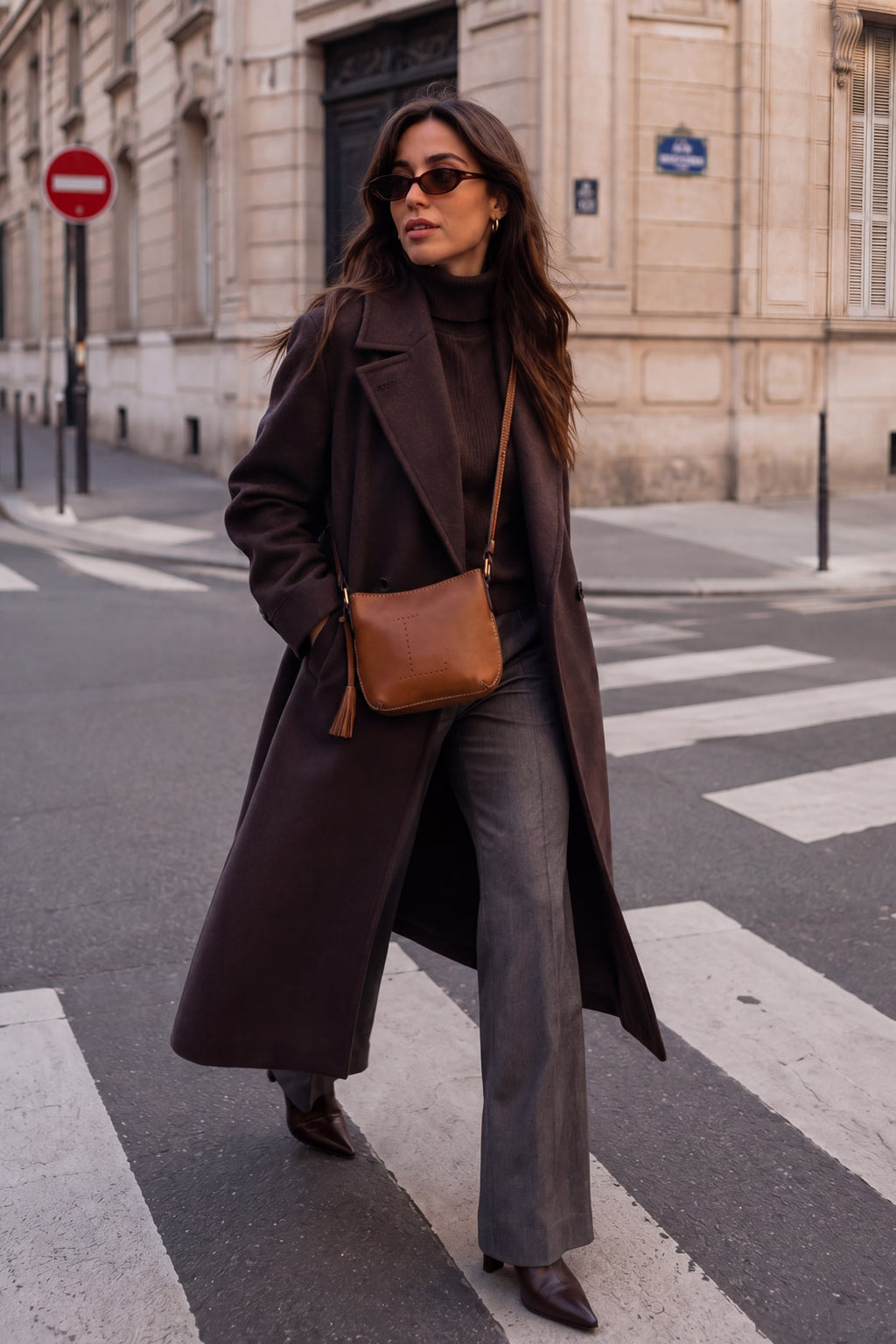 MINI CELIA - Petit sac besace en cuir grainé