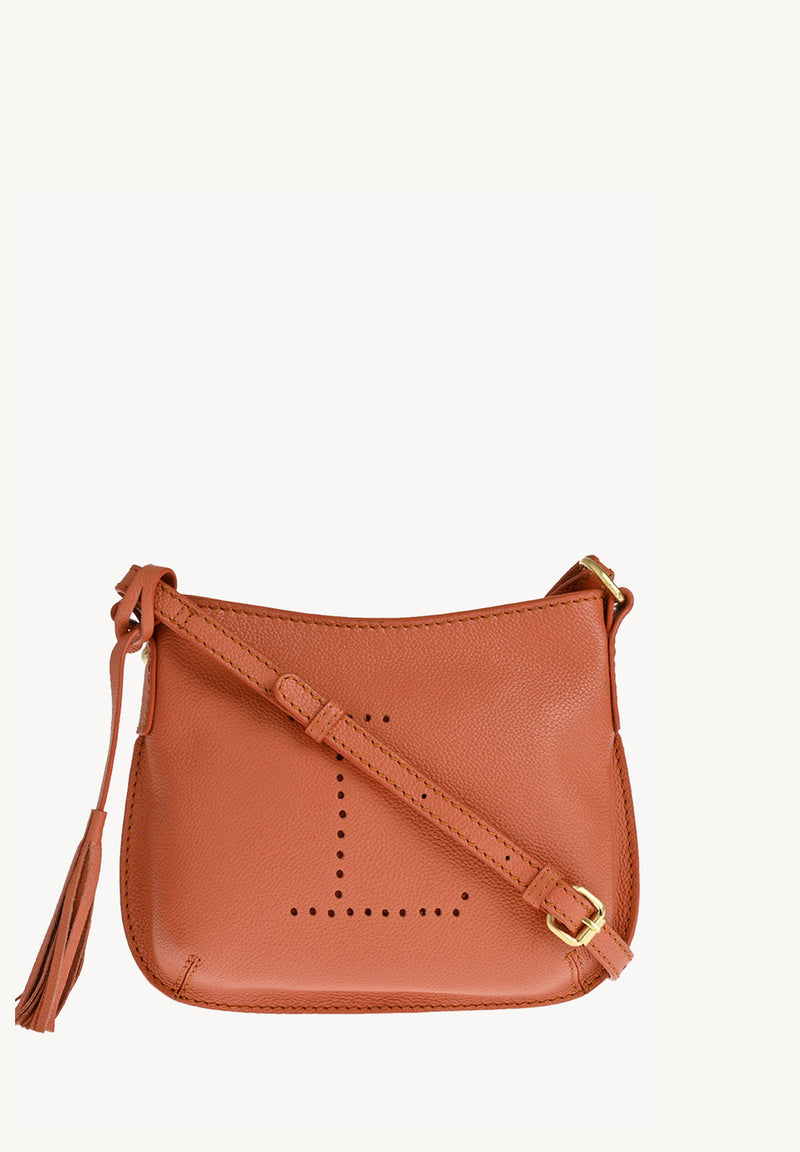 MINI CELIA - Small grained leather messenger bag