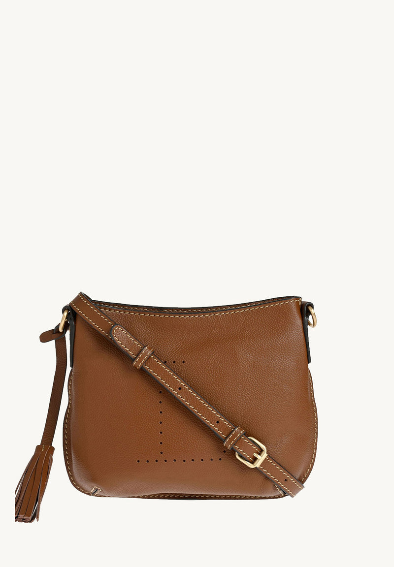 MINI CELIA - Small grained leather messenger bag