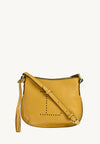 MINI CELIA - Petit sac besace en cuir grainé Moutarde