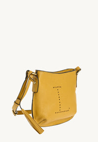 MINI CELIA - Petit sac besace en cuir grainé Moutarde