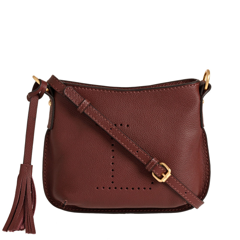 MINI CELIA - Small grained leather messenger bag