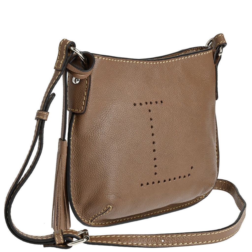 MINI CELIA - Small grained leather messenger bag