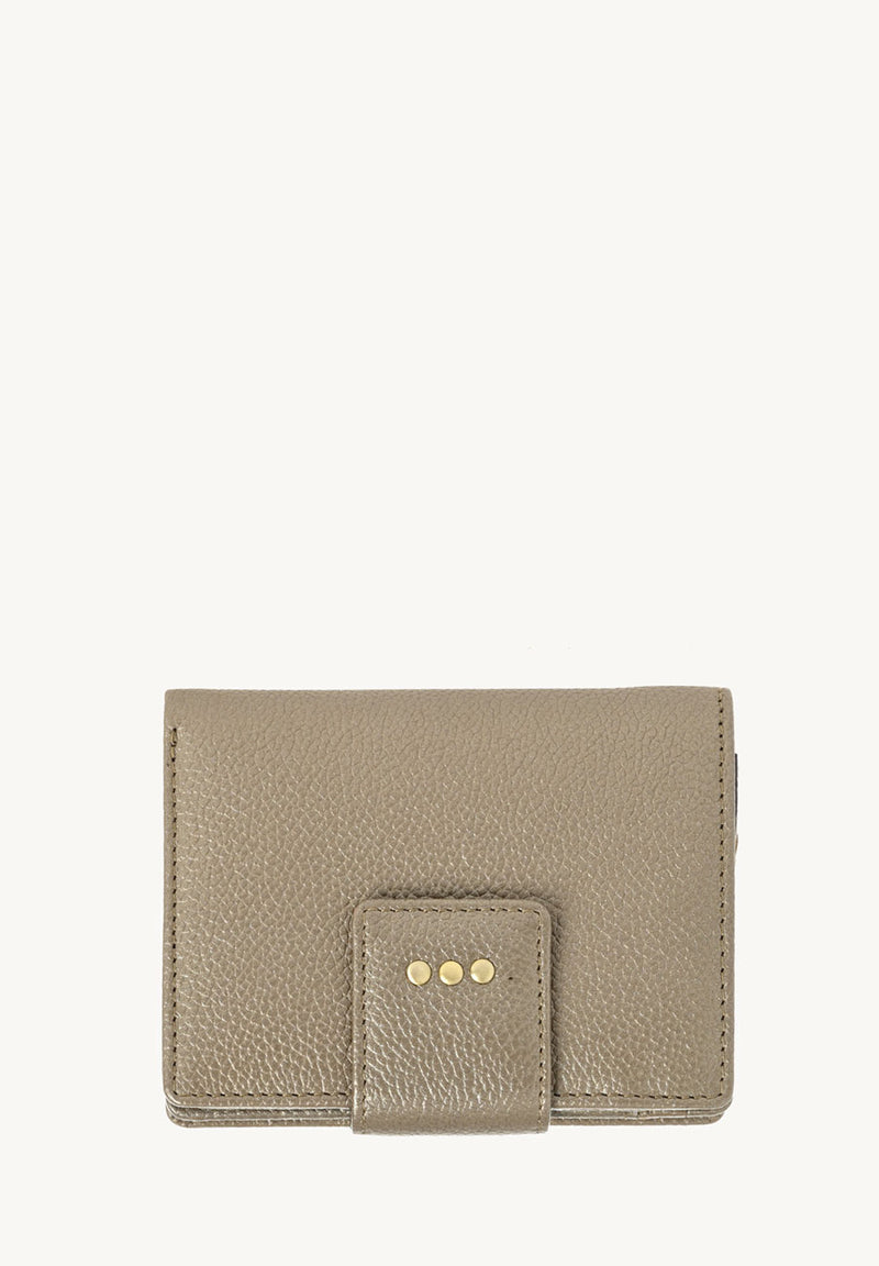 Petit portefeuille à dos à dos - Cuir grainé Bronze