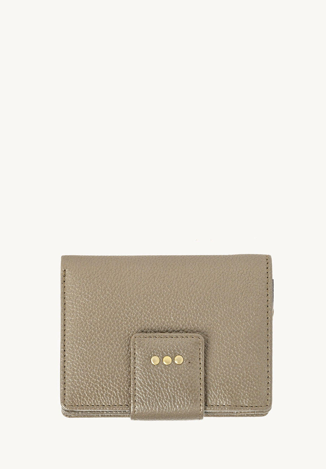 Petit portefeuille à dos à dos - Cuir grainé Bronze