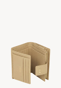 Small back-to-back wallet - Champagne grained leather