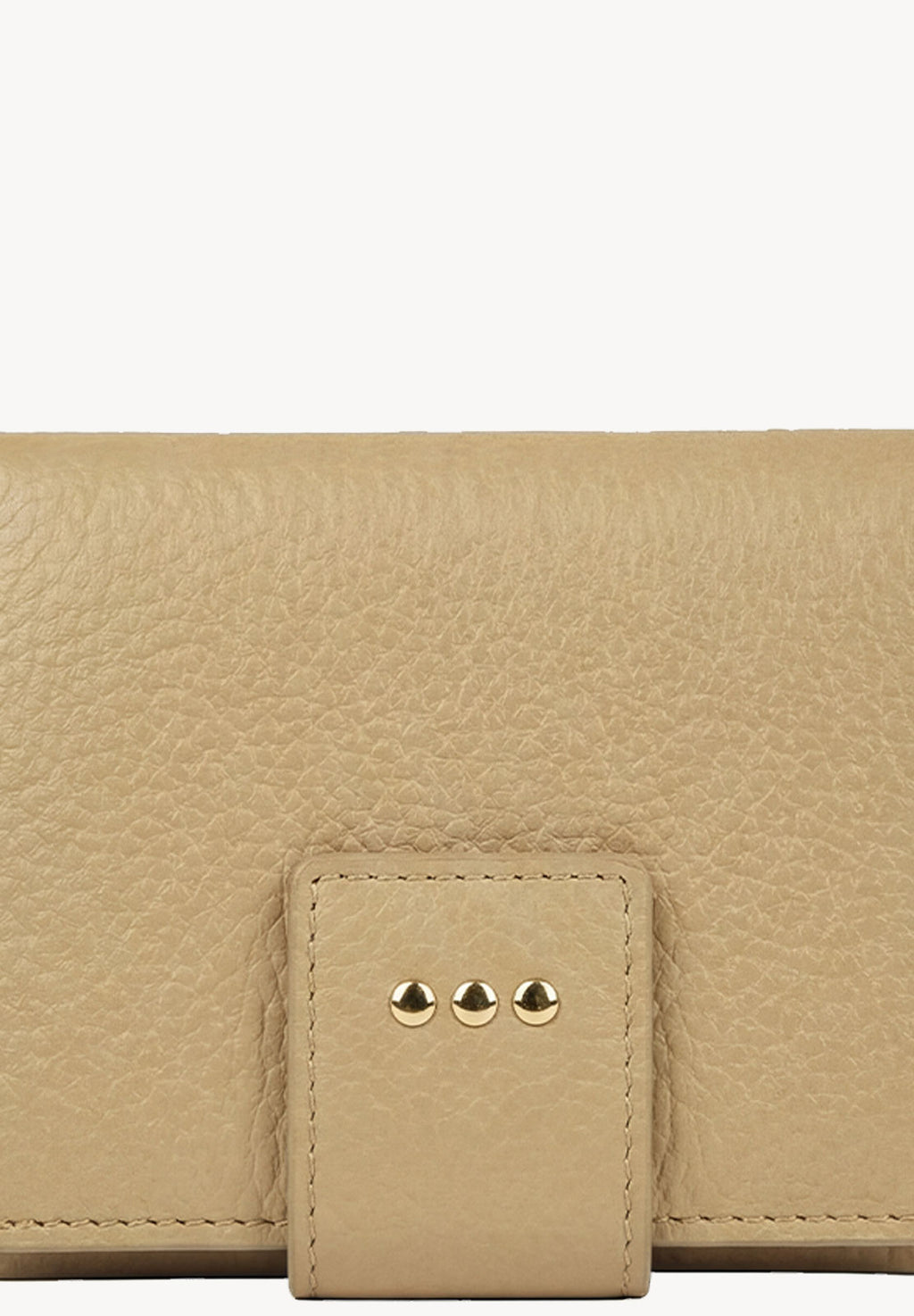 Small back-to-back wallet - Champagne grained leather