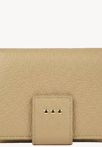Small back-to-back wallet - Champagne grained leather
