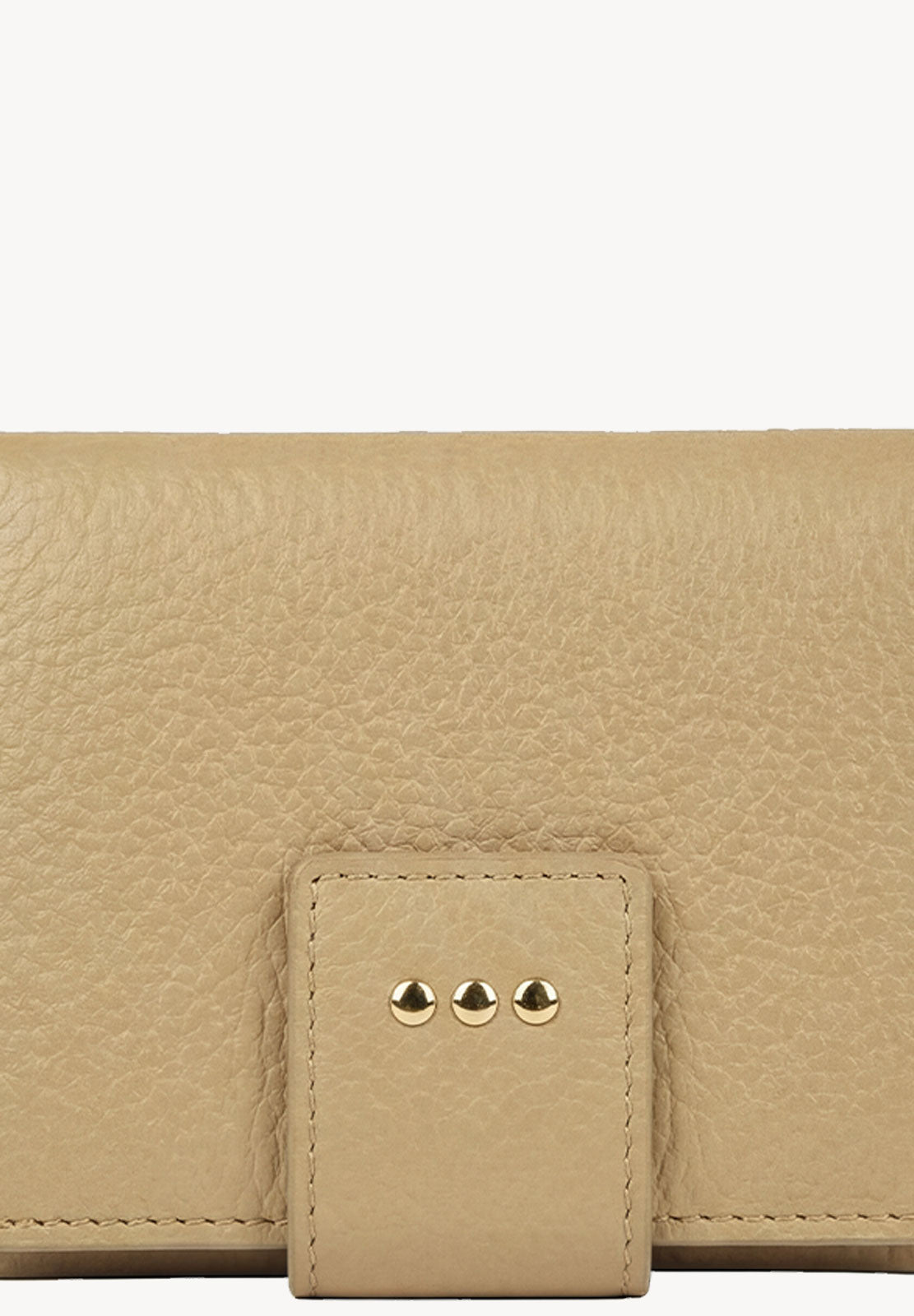 Small back-to-back wallet - Champagne grained leather