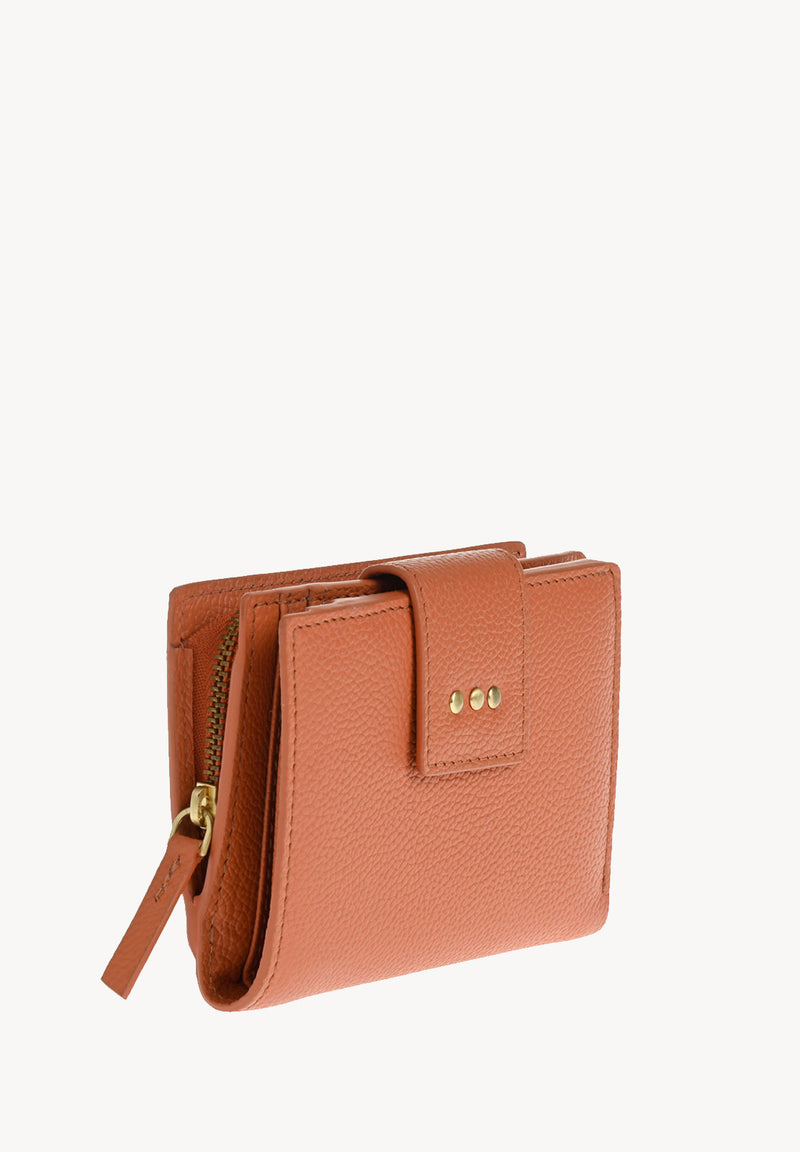 Petit portefeuille à dos à dos - Cuir grainé