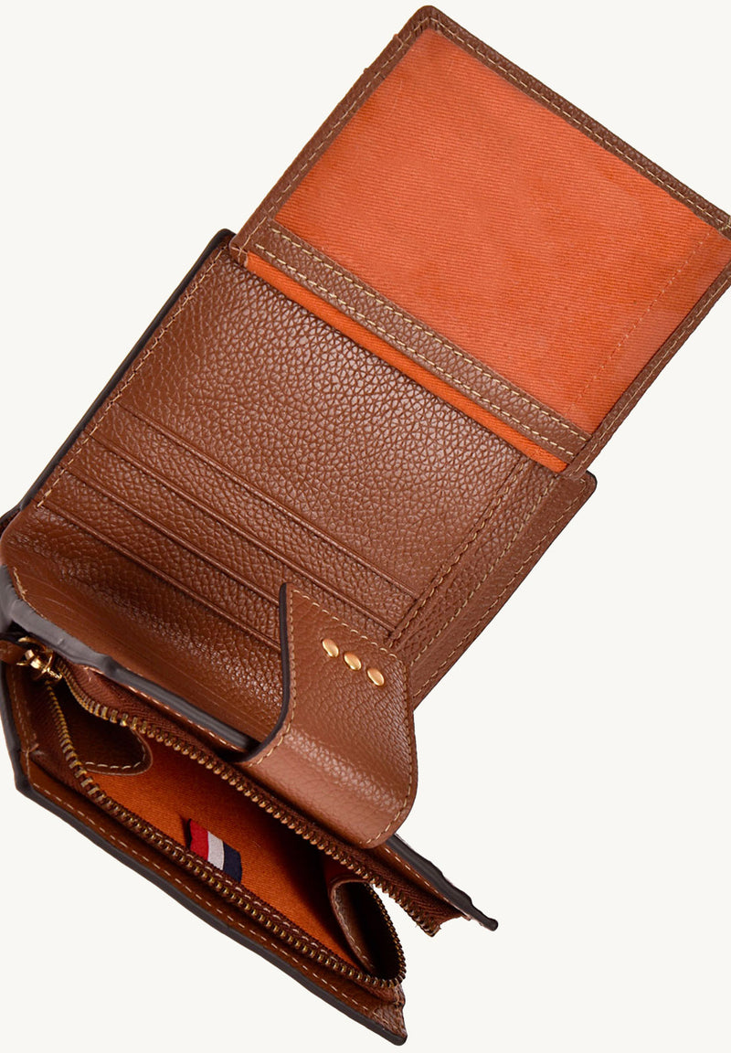 Petit portefeuille à dos à dos - Cuir grainé