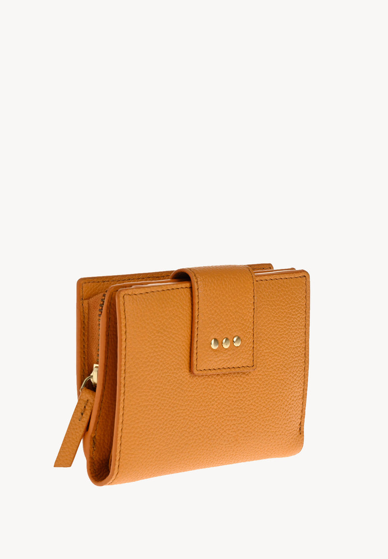 Petit portefeuille à dos à dos - Cuir grainé