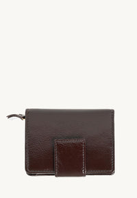 Petit portefeuille à dos à dos en cuir vernis