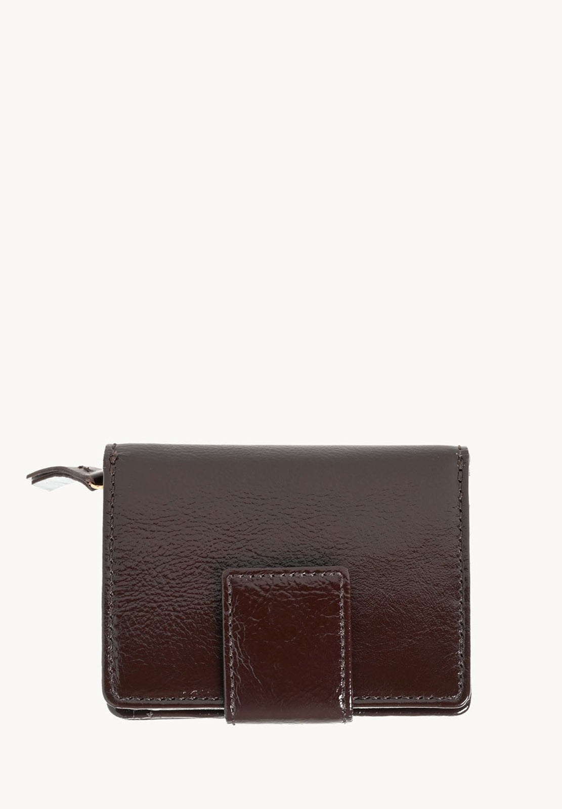 Petit portefeuille à dos à dos en cuir vernis