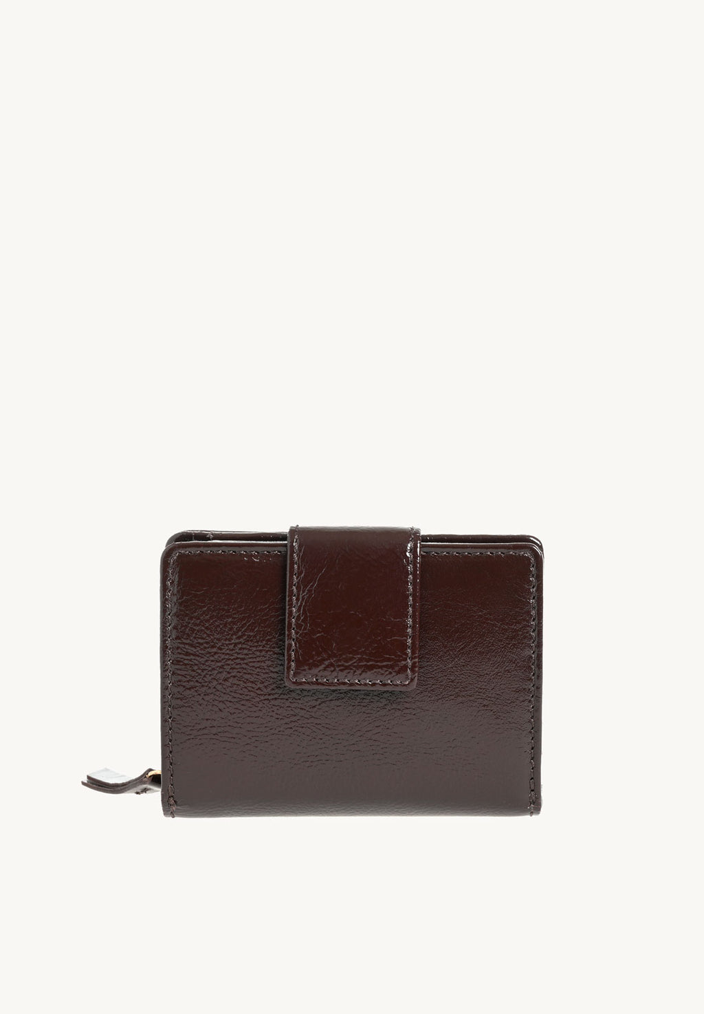 Petit portefeuille à dos à dos en cuir vernis