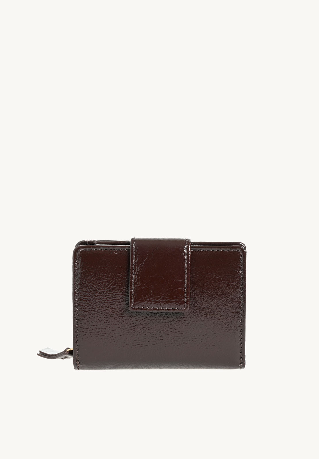 Petit portefeuille à dos à dos en cuir vernis