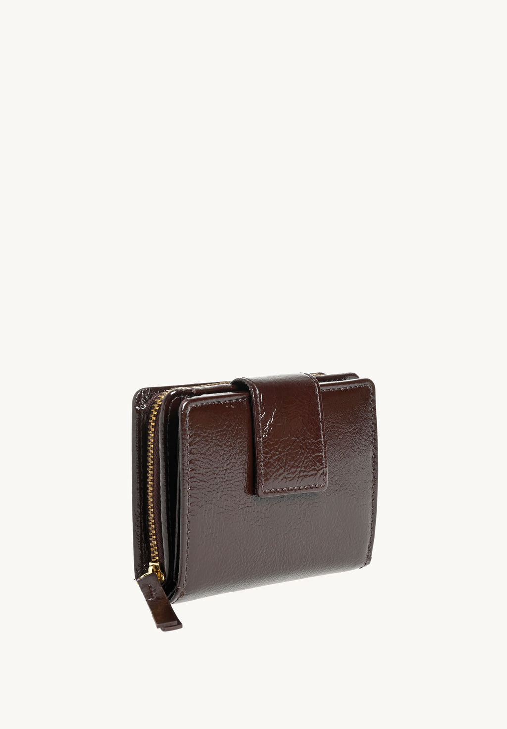 Petit portefeuille à dos à dos en cuir vernis