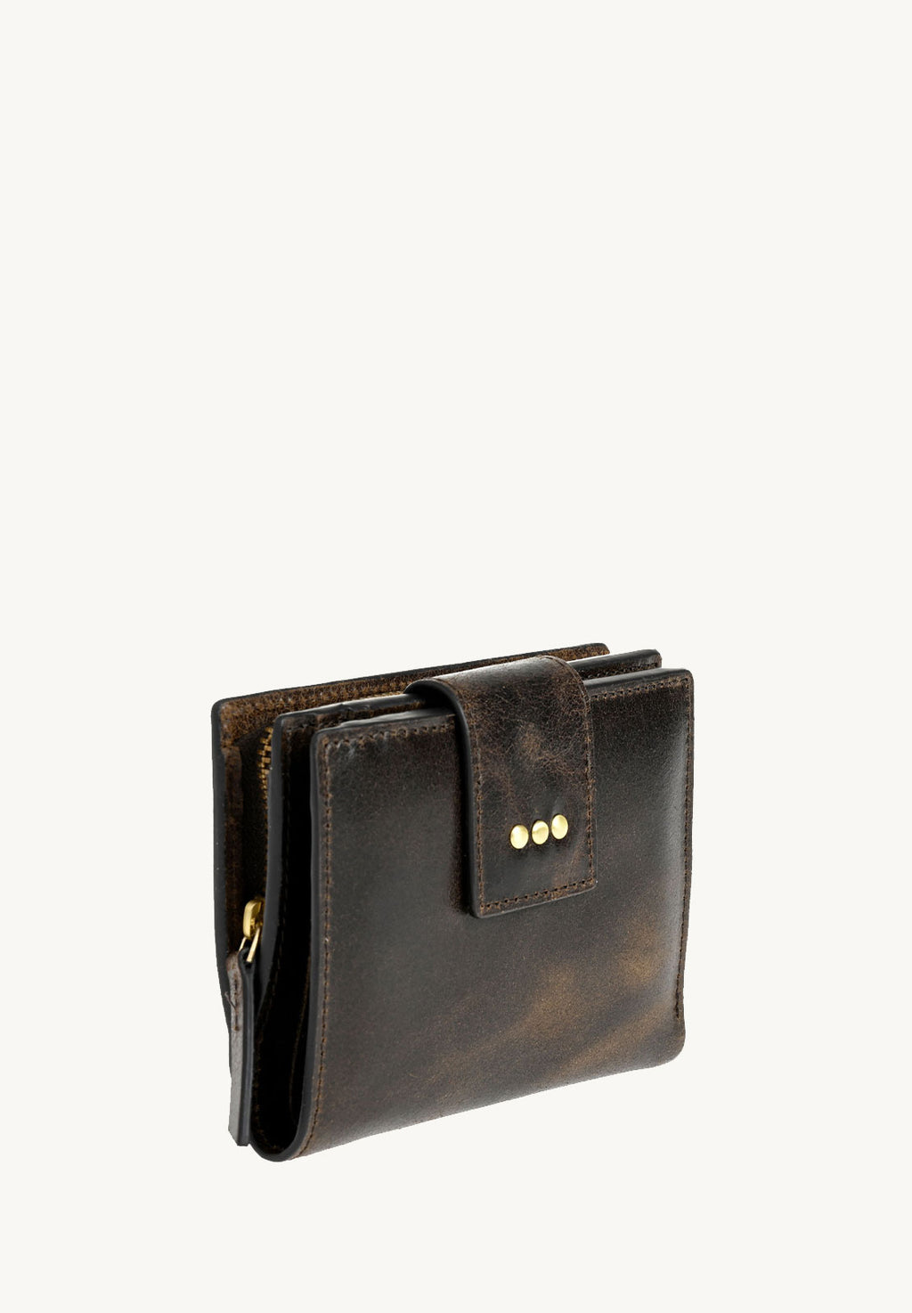 Petit portefeuille à dos à dos - Cuir vintage