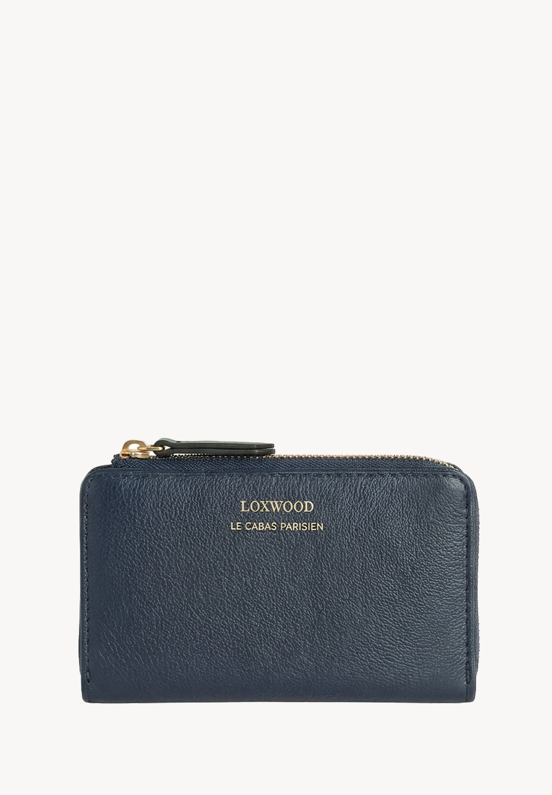 JONAH - Grained Leather Zip Wallet Midnight Blue