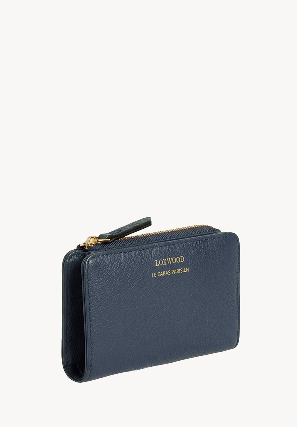 JONAH - Grained Leather Zip Wallet Midnight Blue