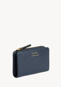 JONAH - Grained Leather Zip Wallet Midnight Blue