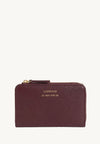 JONAH - Grained Leather Zip Wallet Burgundy