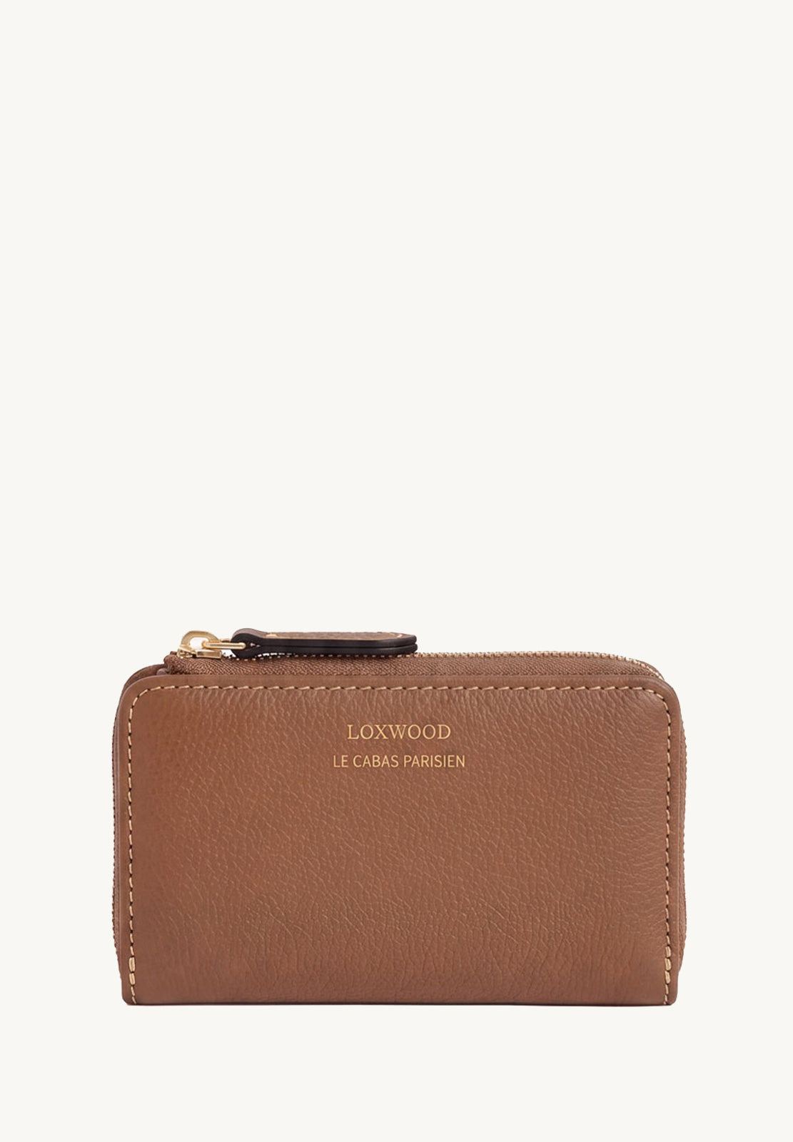 JONAH - Brandy Grained Leather Zip Wallet