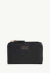 JONAH - Grained Leather Zip-Around Wallet Black