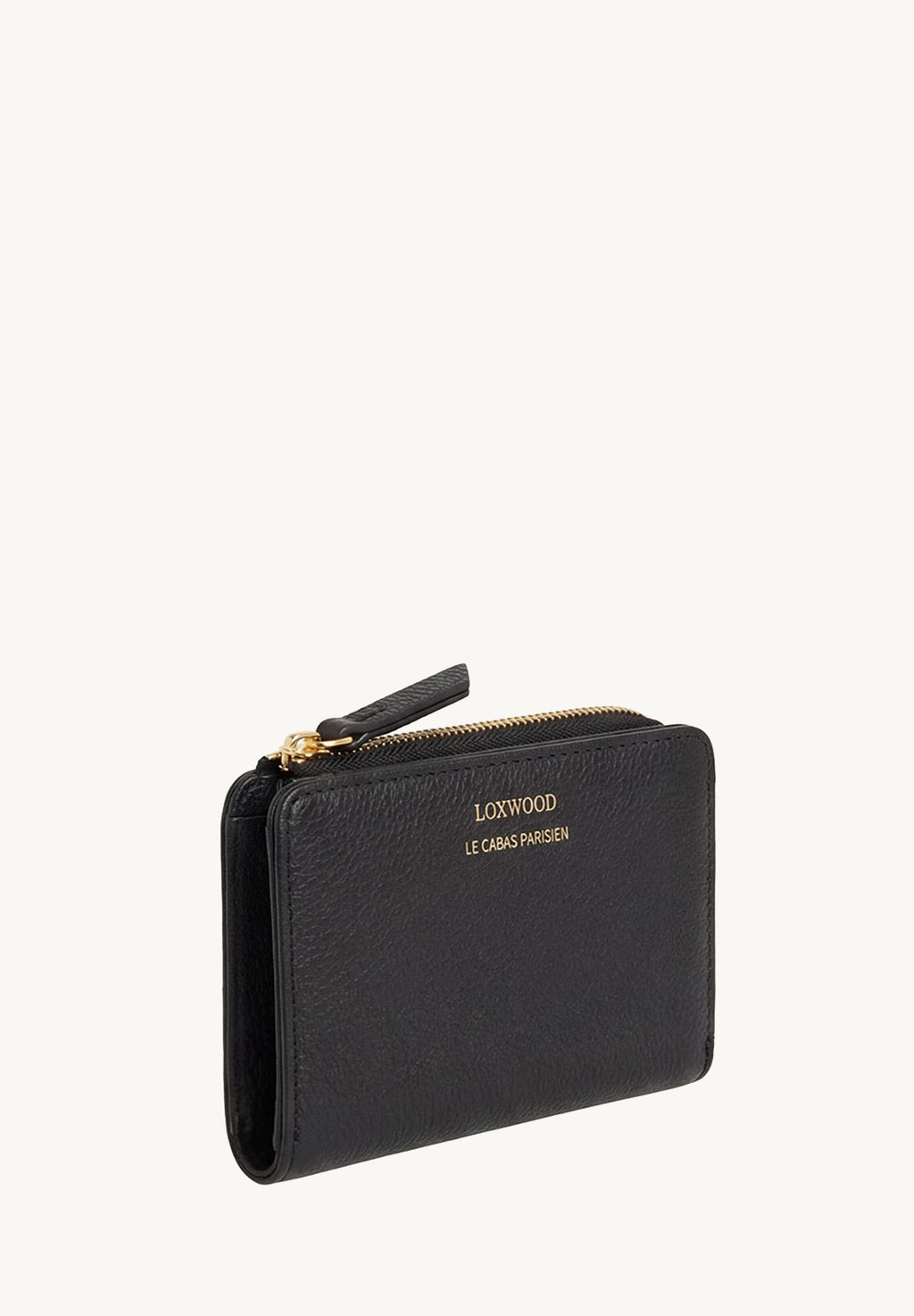 JONAH - Grained Leather Zip-Around Wallet Black