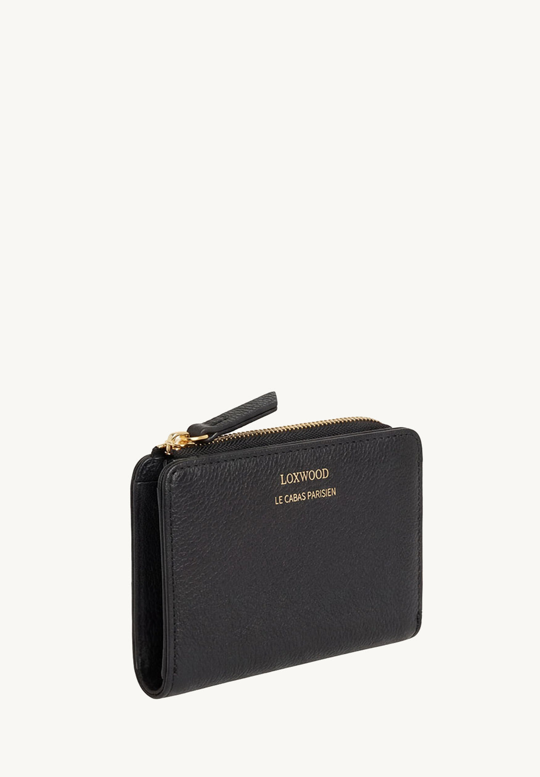JONAH - Grained Leather Zip-Around Wallet Black