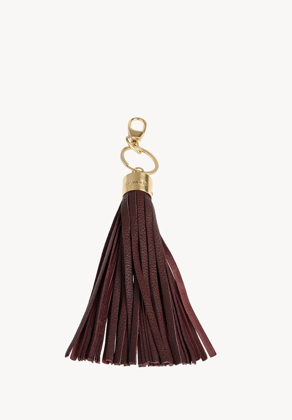 FORGET ME NOT - Porte-clés pompon en cuir grainé