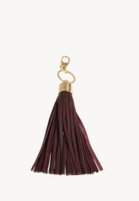 FORGET ME NOT - Porte-clés pompon en cuir grainé