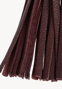 FORGET ME NOT - Porte-clés pompon en cuir grainé