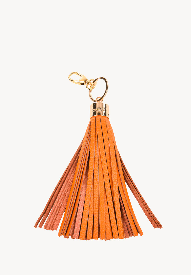 FORGET ME NOT - Grained leather pompom keyring