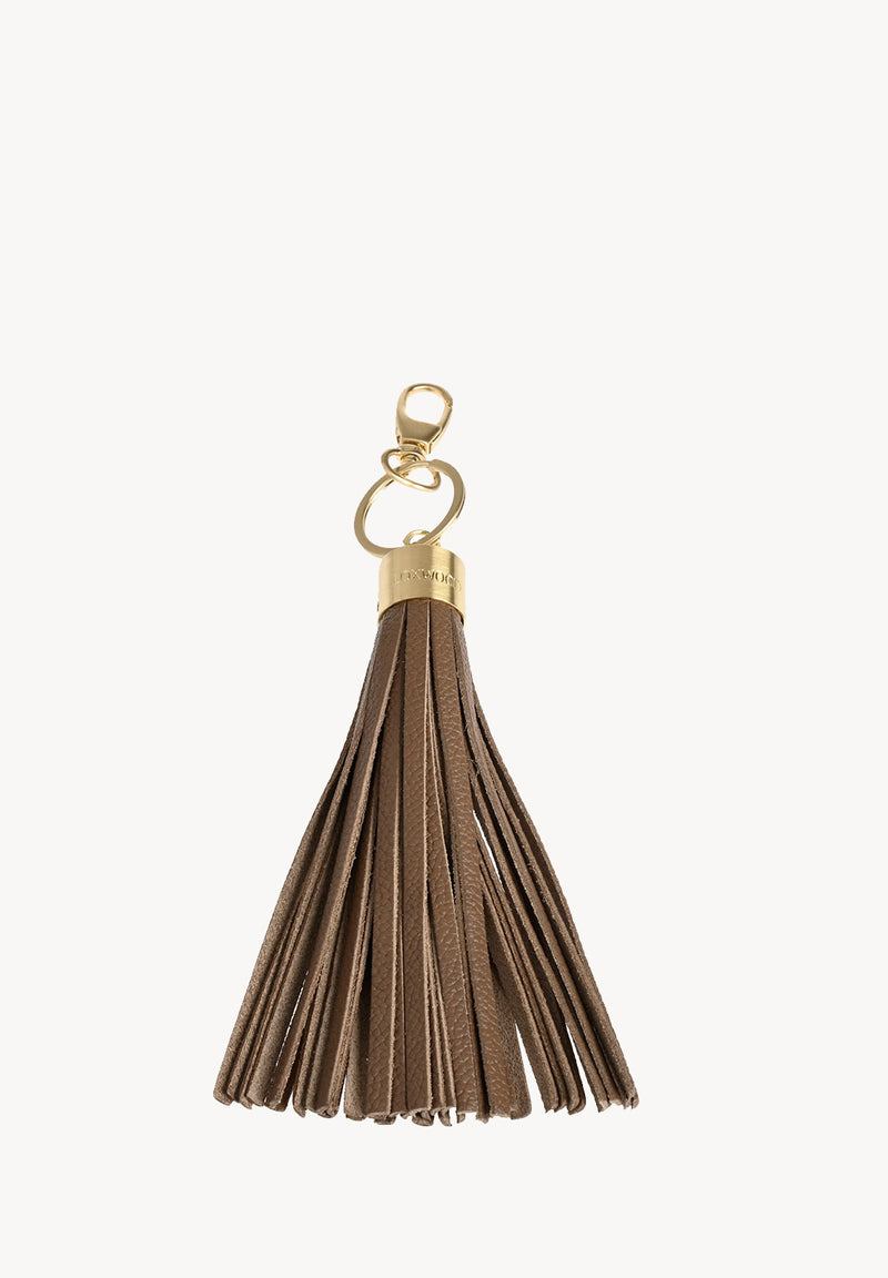 FORGET ME NOT - Grained leather pompom keyring