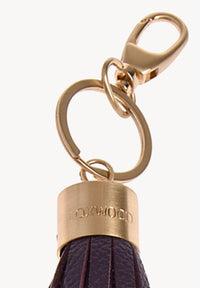 FORGET ME NOT - Grained leather pompom keyring