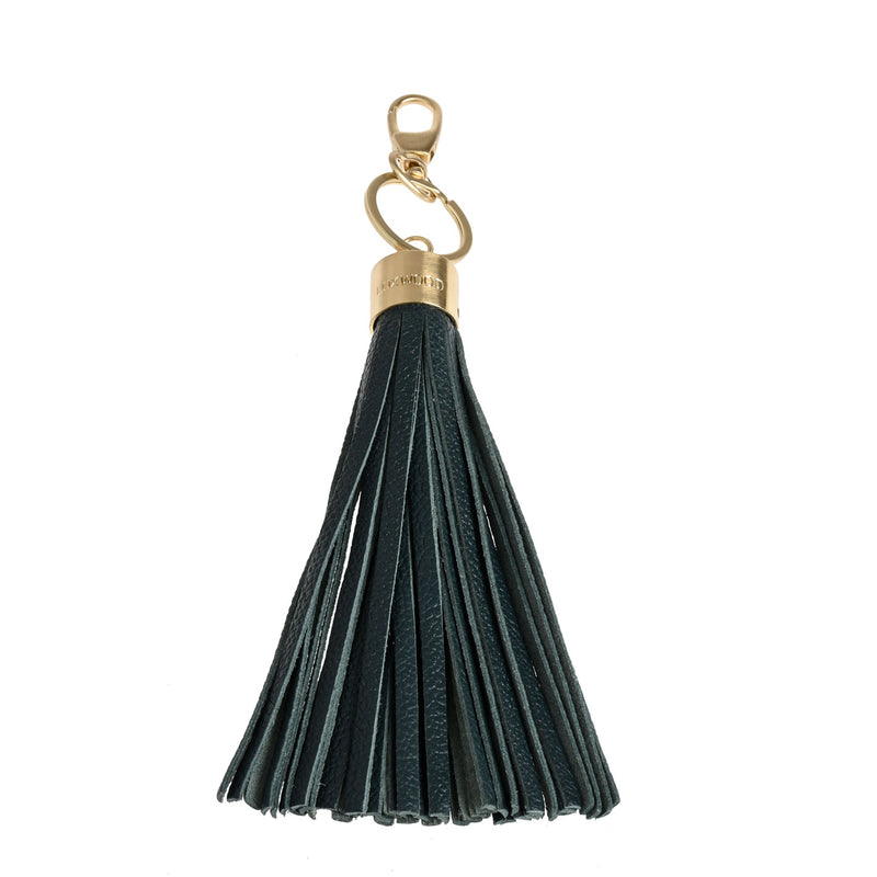 FORGET ME NOT - Grained leather pompom keyring