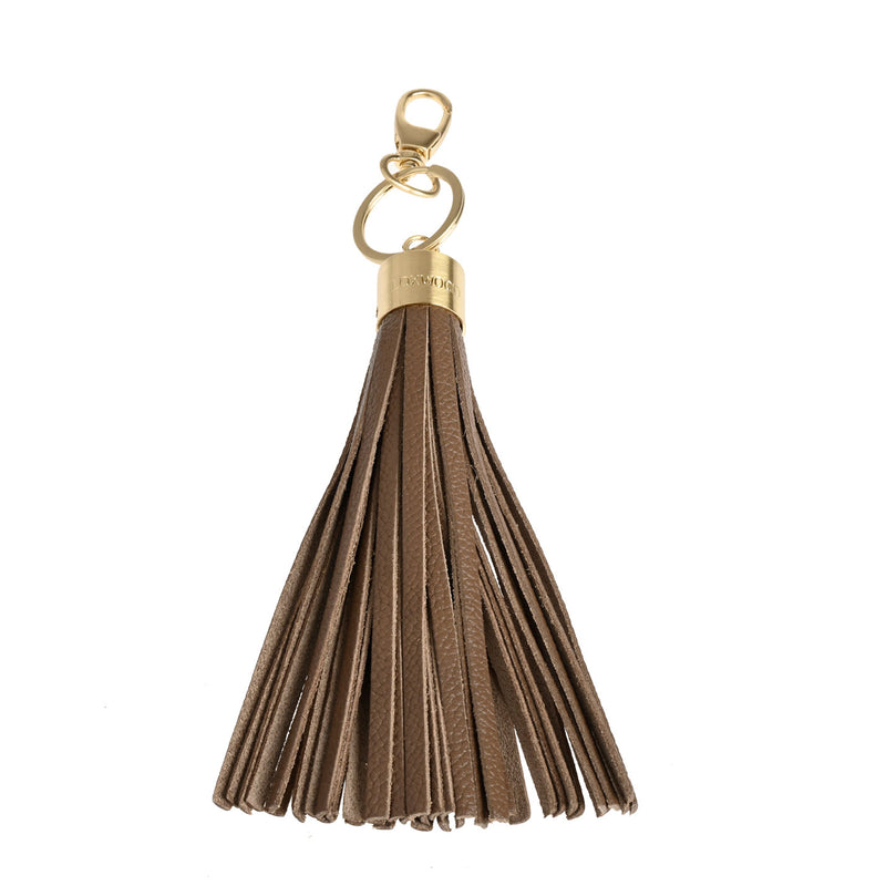 FORGET ME NOT - Grained leather pompom keyring