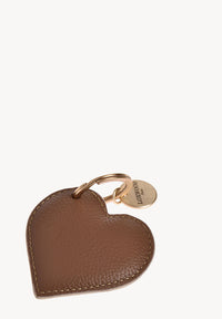 HEART KEY RING - Grained leather