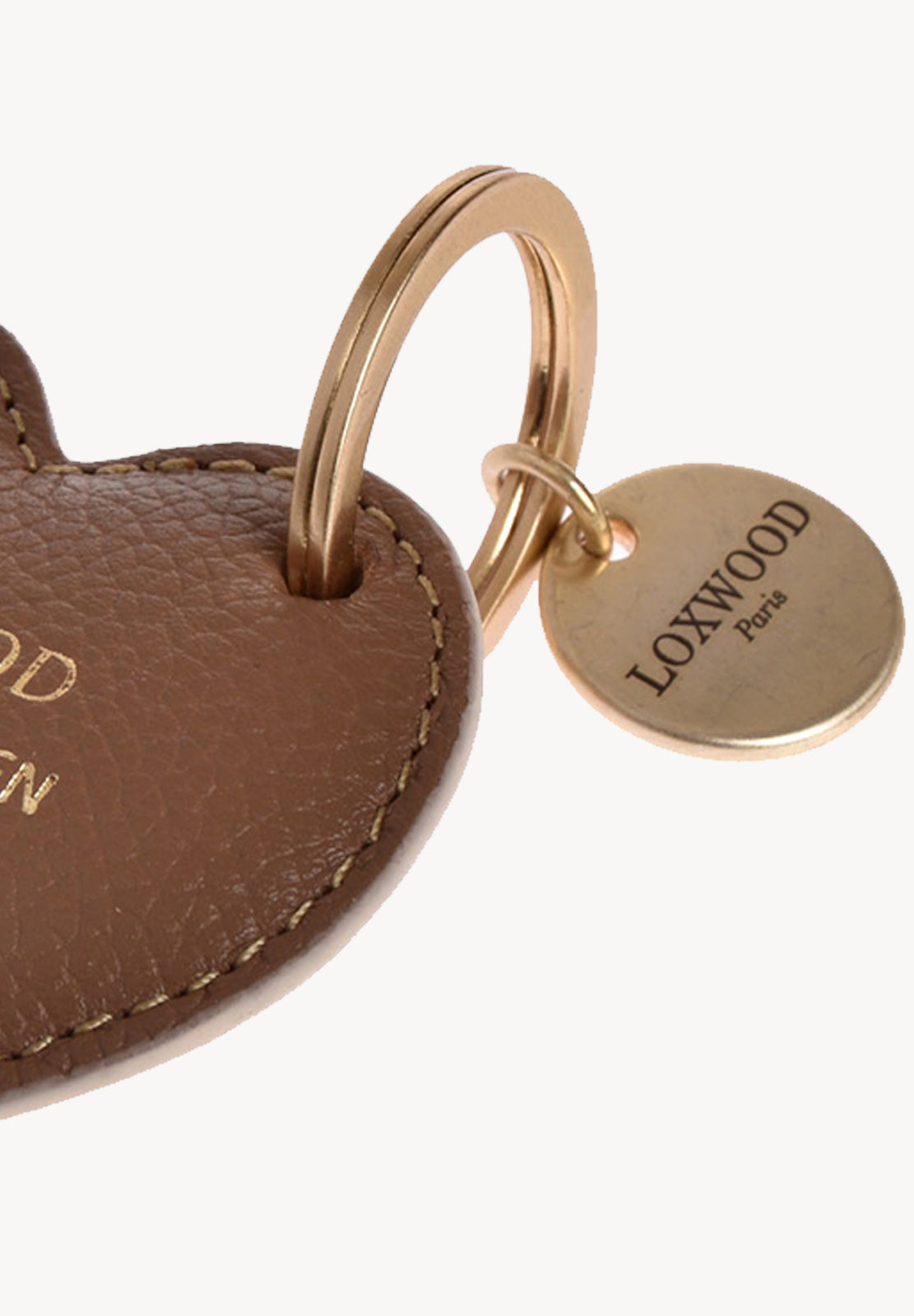 HEART KEY RING - Grained leather