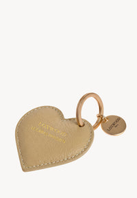 Porte-clés Cœur - Cuir grainé avec médaille