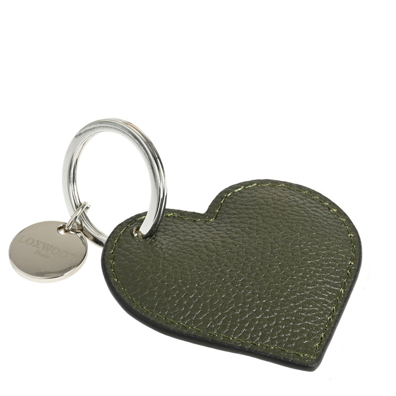 HEART KEY RING - Grained leather