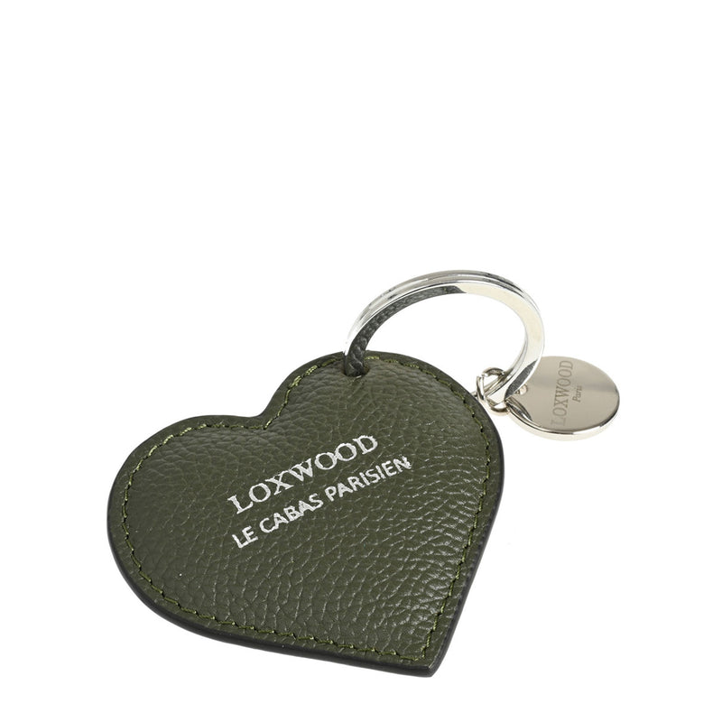 HEART KEY RING - Grained leather