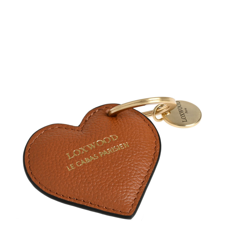 HEART KEY RING - Grained leather