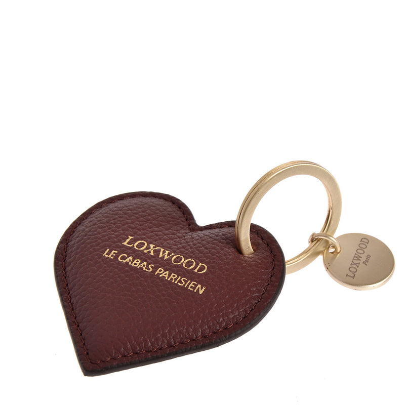 HEART KEY RING - Grained leather