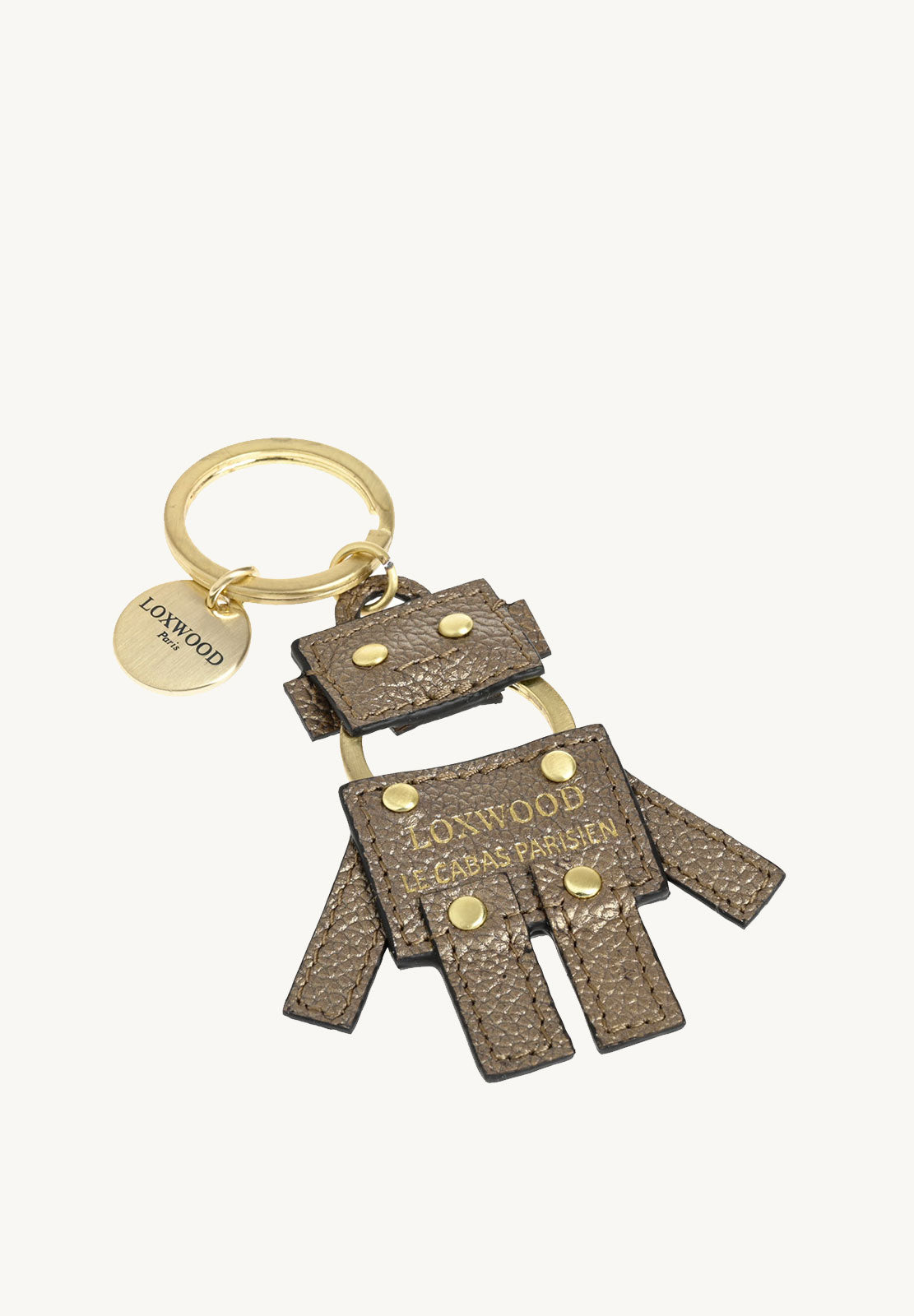 MINIBOT - Bronze Grained Leather Keychain