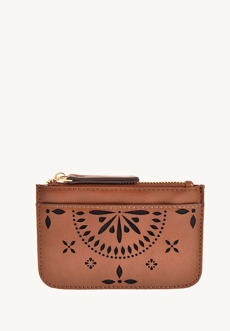 ZOÉ - Porte-monnaie en cuir perforé